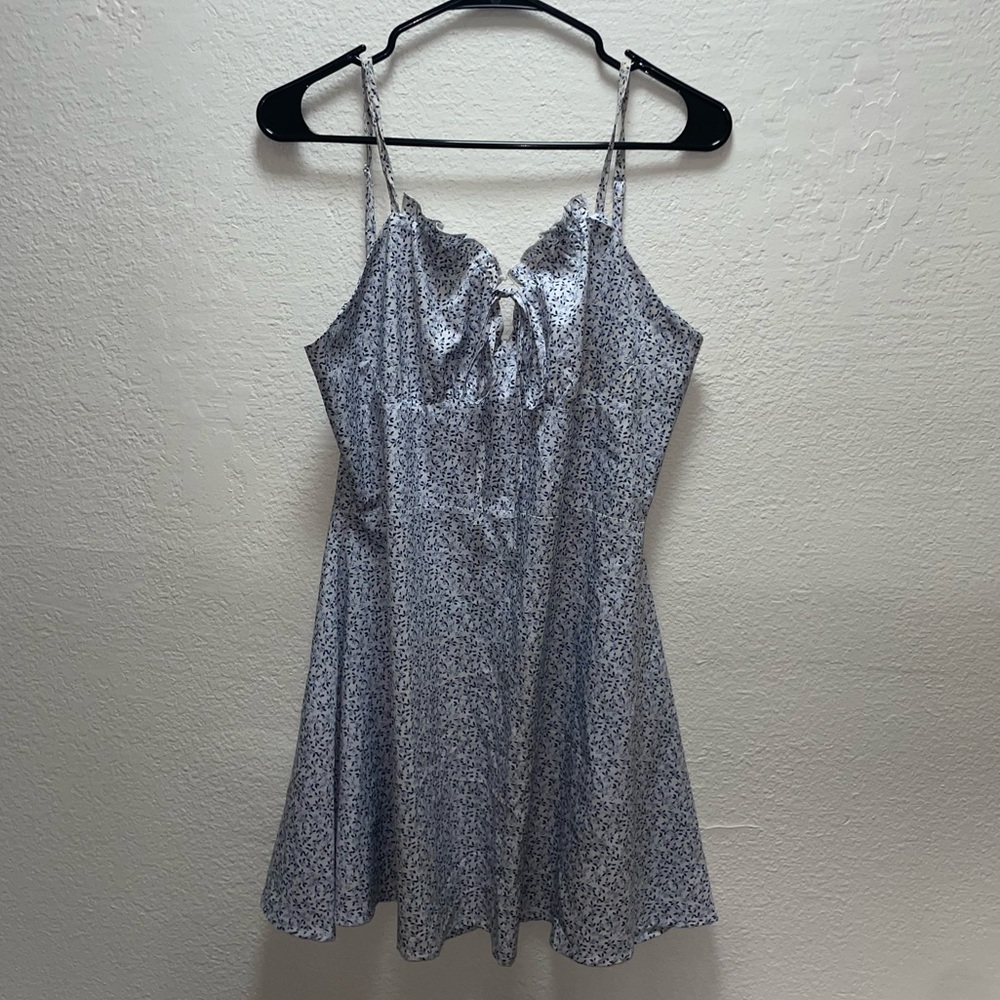 CBR XL floral white and blue mini dress